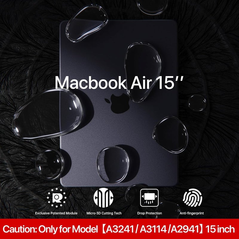 soonjet غطاء لجهاز MacBook Air مقاس 15 بوصة M4 2025 2024 2023 M3 M2 [مطابقة 100% للون الرسمي] [درع فائق النحافة] غلاف صلب للكمبيوتر المحمول - رمادي فضائي شفاف - Image 2